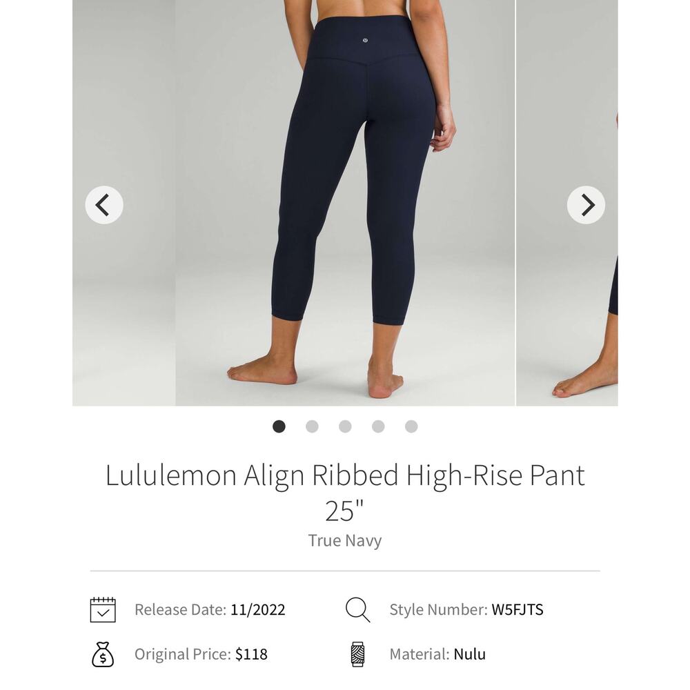 Lululemon Align High Rise Ribbed True Navy W5FJTS